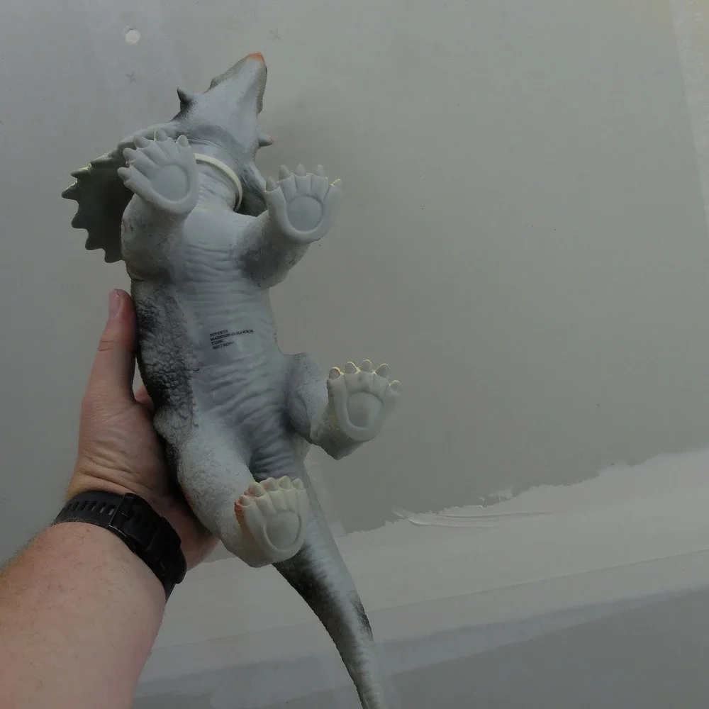 Toys R Us Triceratops Dinosaur Action Figure Large 17 Inch‎ Green Orange Grey